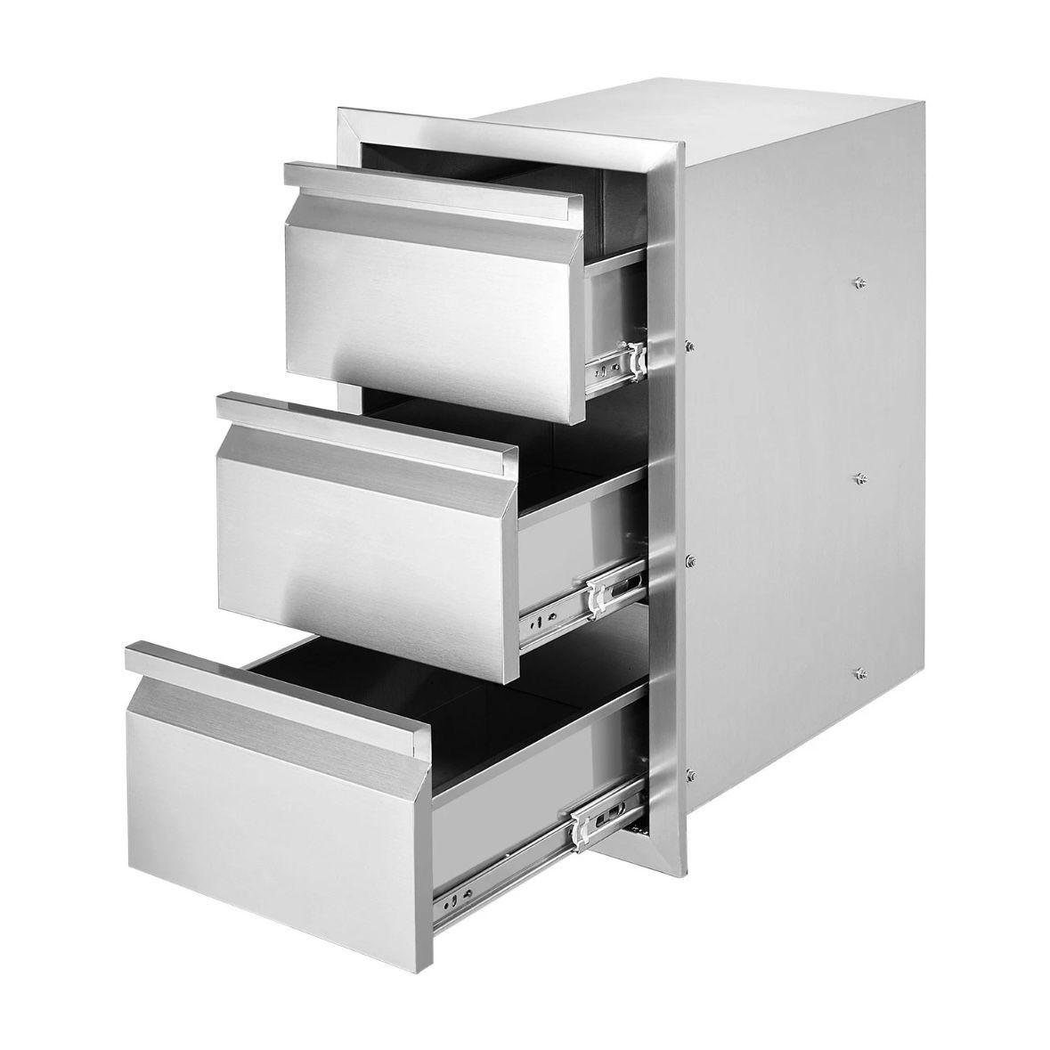 Edelstahl Küchenschublade 3-fach für Outdoor- & Innenküchen