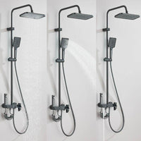 Duschsystem Grau mit Thermostat Regendusche + Handbrause Komplettset