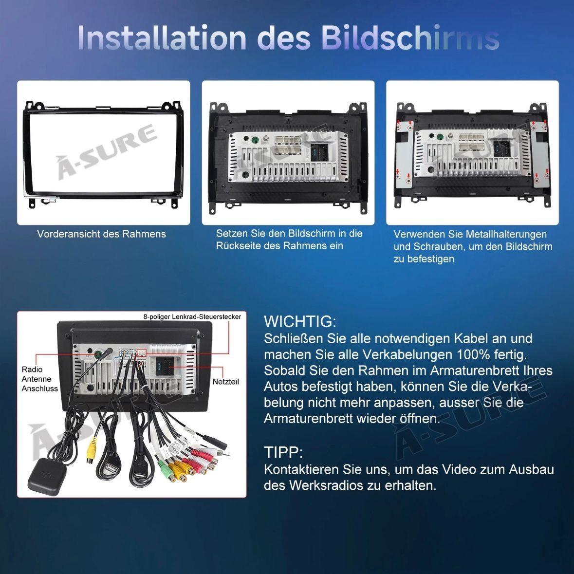 Android 14 Autoradio HD für Mercedes