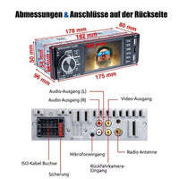 1 DIN Autoradio Bluetooth IPS Display USB AUX Freisprecheinrichtung