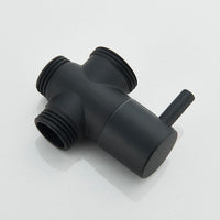 Schwarze Duscharmatur mit Handbrause & Ablage Wandmontage