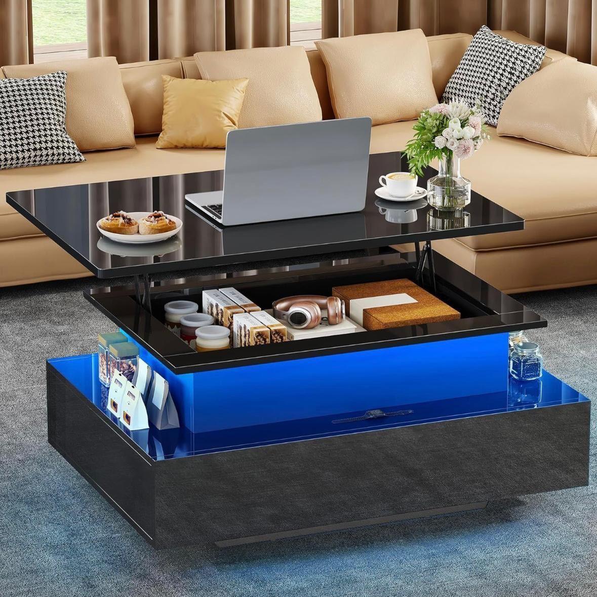 LED Couchtisch Schwarz