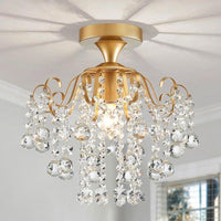 Kristall Deckenleuchte Gold E14