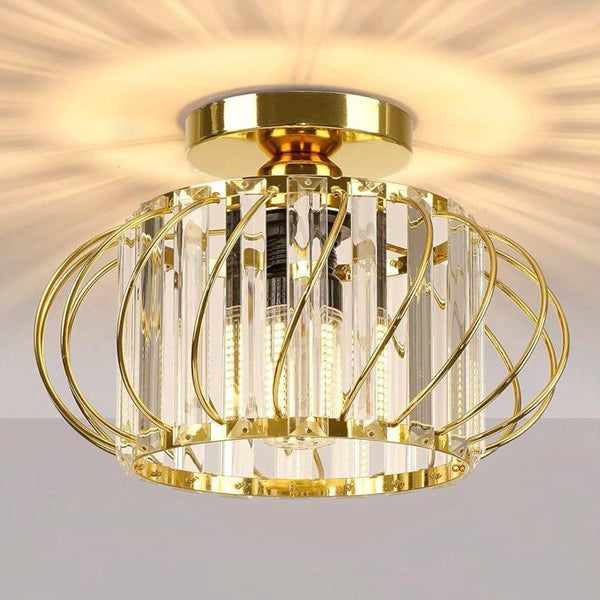 Kristall Deckenleuchte Gold E27