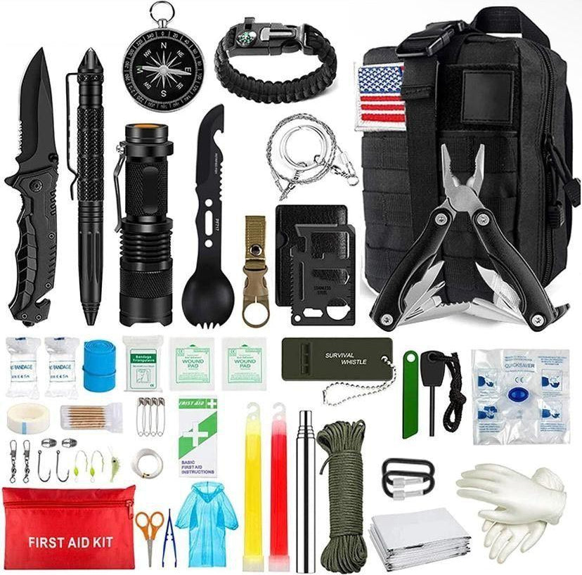 33tlg Survival-Set im Rucksack Outdoor & Notfallausrüstung