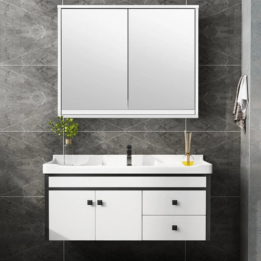 Spiegelschrank Weiß mit 2 Spiegeltüren Badezimmerschrank