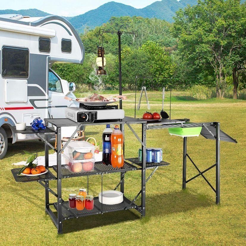 Faltbare Campingküche mit Spülbecken & Ablagen