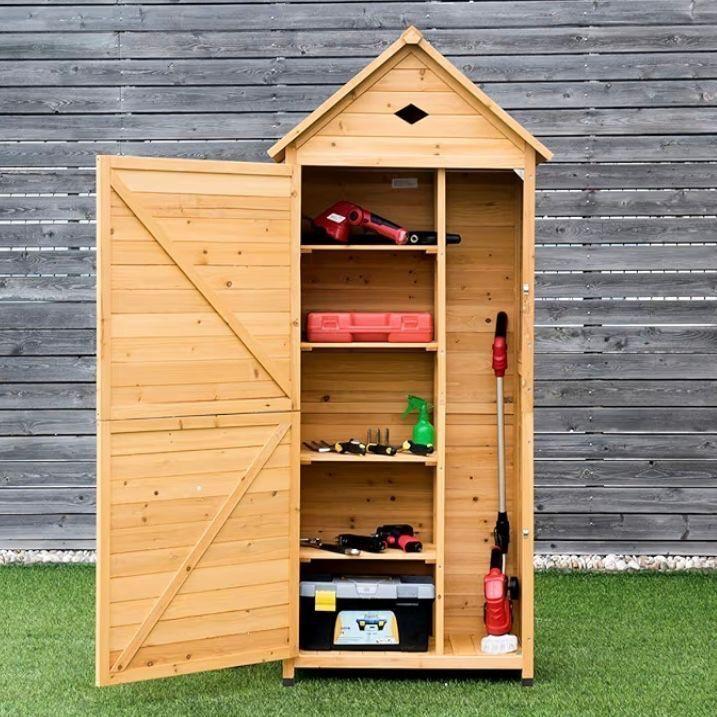 Gartenschrank Holz 177cm Geräteschrank Garten