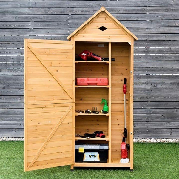 Gartenschrank Holz 177cm Geräteschrank Garten
