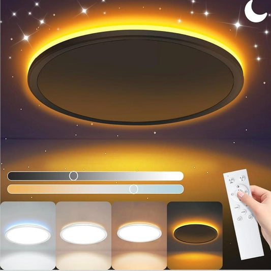 LED-Deckenleuchte mit Fernbedienung, Nachtlicht & Dimmfunktion