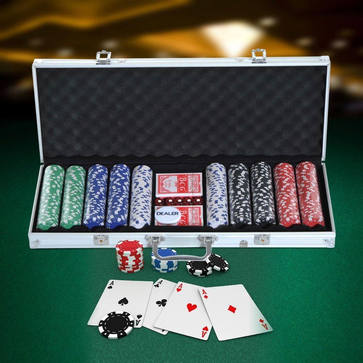 Pokerkoffer Set 500 Chips – Casino Komplettset