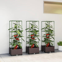 Hochbeet mit Rankgitter 3er Set Pflanzkasten Balkon Garten