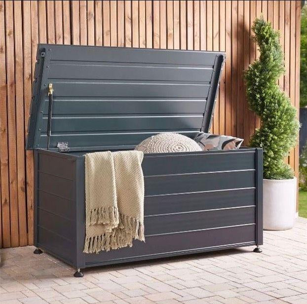 Gartentruhe Aufbewahrungsbox Gartenbox 300L Kunststoff Holzoptik