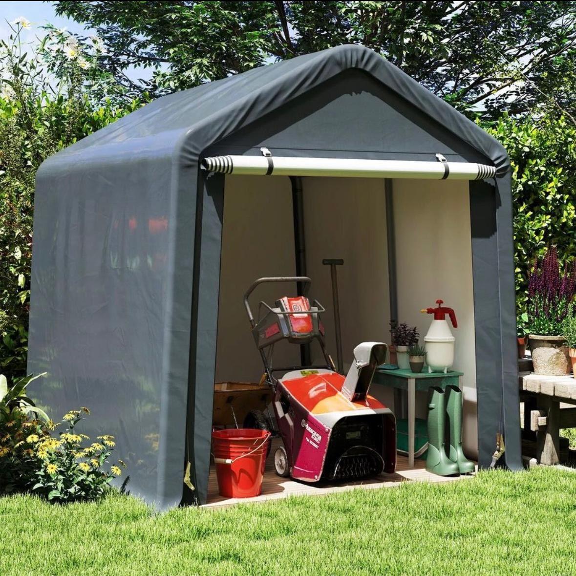 Zeltgarage Grau 240×195×214cm Wetterfester Unterstand