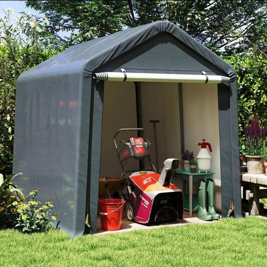 Zeltgarage Grau 240×195×214cm Wetterfester Unterstand