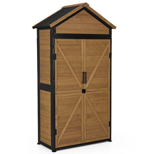 Gartenschrank Holz Geräteschrank Gerätehaus Werkzeugschrank