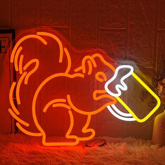 LED Neon Schild Eichhörnchen