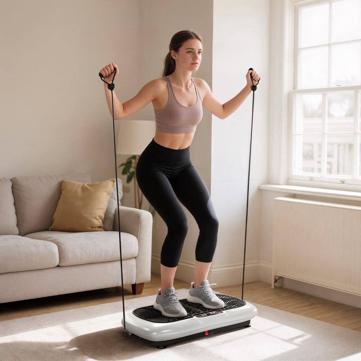 Vibrationsplatte mit Fitnessbändern