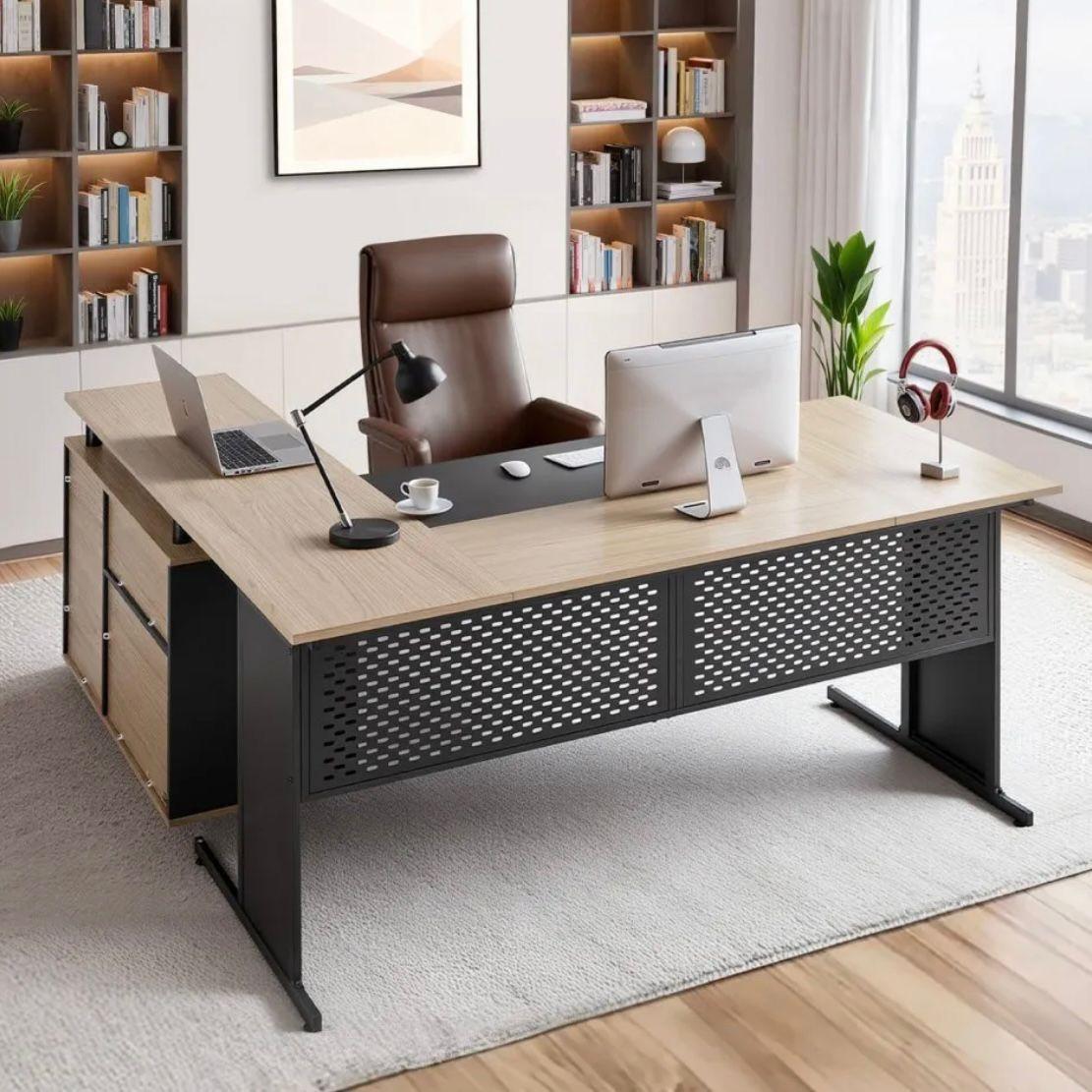 L Schreibtisch Eckschreibtisch Büro Homeoffice Regal Schubladen