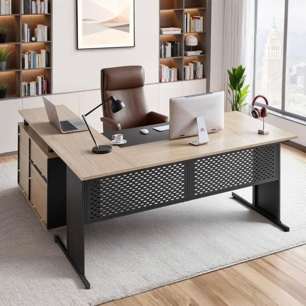 L Schreibtisch Eckschreibtisch Büro Homeoffice Regal Schubladen