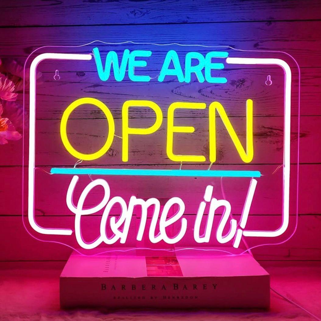 LED Neon Schild We Are Open - Come in!