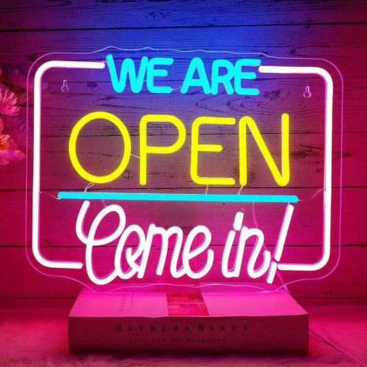LED Neon Schild We Are Open - Come in!