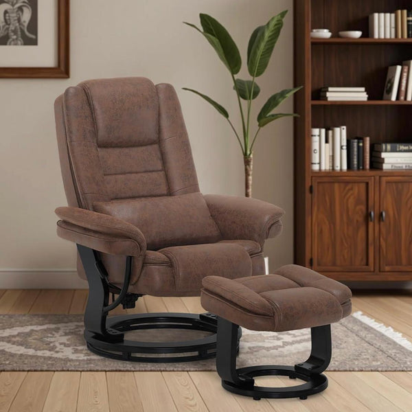 Komfortabler Relaxsessel mit Hocker drehbar & verstellbar