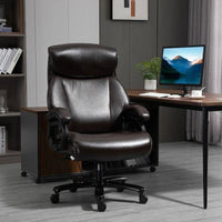 Ergonomischer Bürostuhl Braun mit Wippfunktion & PU-Leder