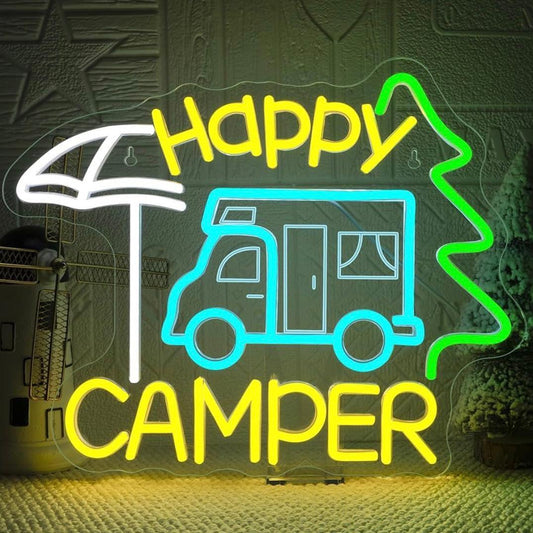 LED Neon Schild Happy Camper