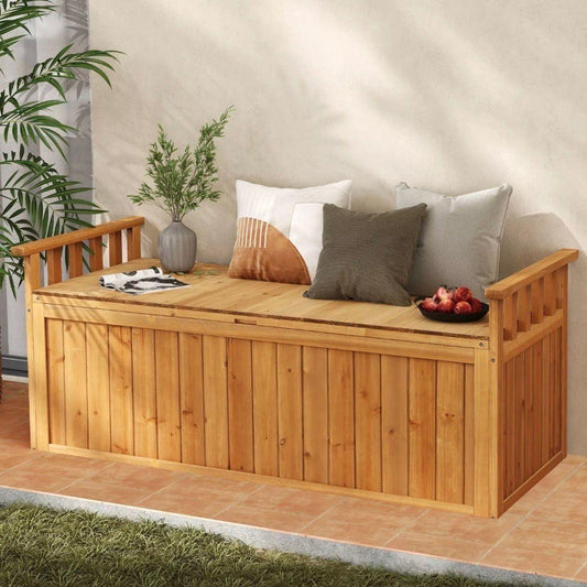 Gartenbank mit Stauraum Holz 2 Sitzer 209L