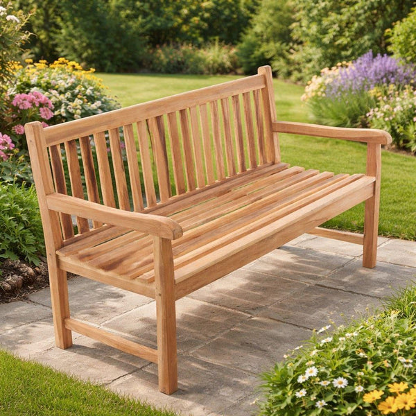 Teak Gartenbank 3 Sitzer Holzbank 150cm