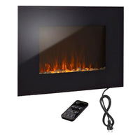 Elektro Wandkamin mit Glasfront LED Feuerillusion 1800W