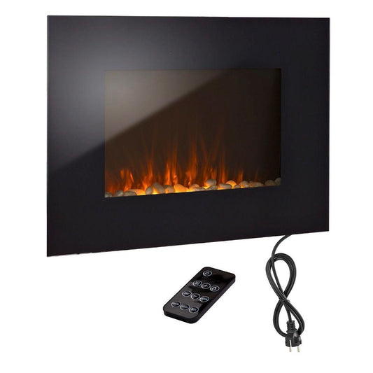 Elektro Wandkamin mit Glasfront LED Feuerillusion 1800W