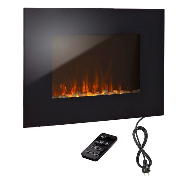 Elektro Wandkamin mit Glasfront LED Feuerillusion 1800W