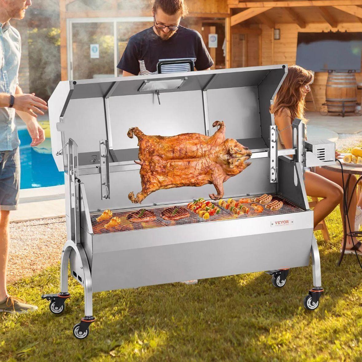 Elektrischer Spanferkelgrill aus Edelstahl mit 52W Motor