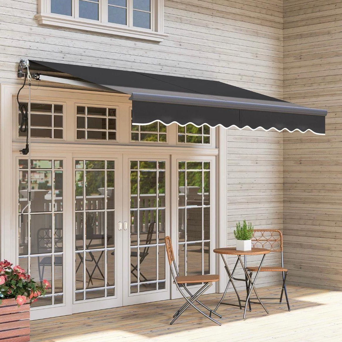 Elektrische Terrassenmarkise 296×250cm Klemmmarkise