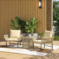 Gartenmöbel Set 3-tlg Balkon Sitzgruppe Rattan