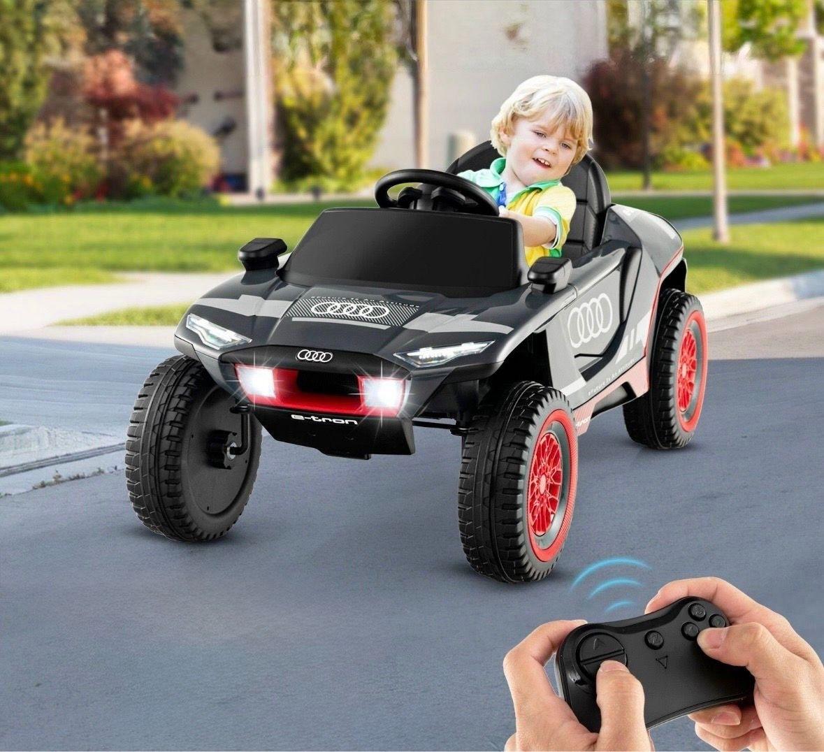 Elektrisches Kinderauto 12V mit Fernbedienung, Licht & Musik – Kinderfahrzeug mit Federung