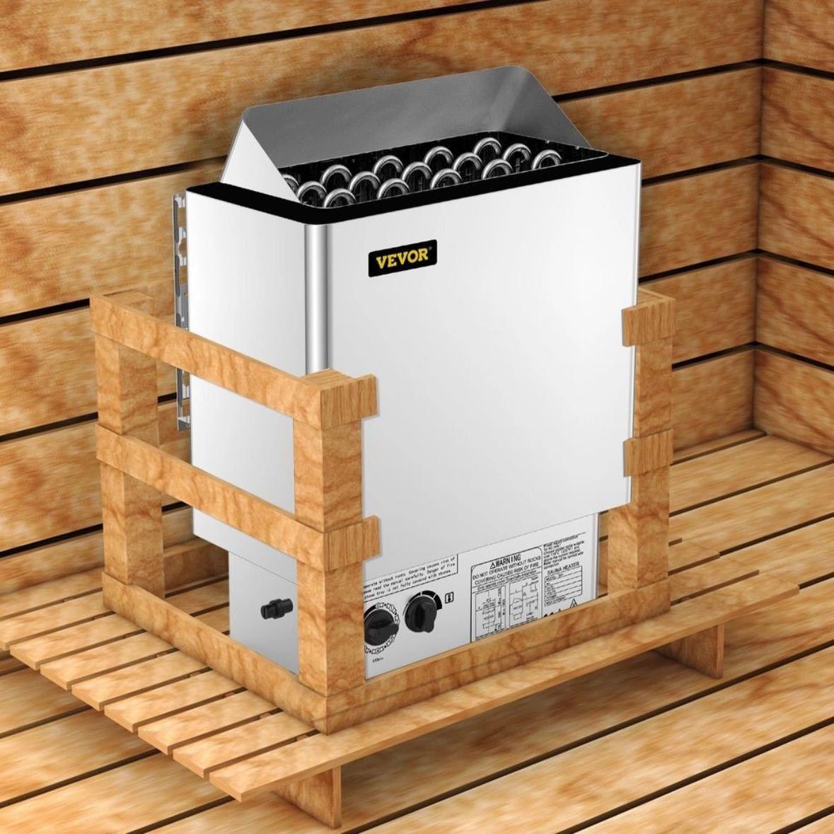 9kW Saunaofen Edelstahl für Trocken- & Feuchtsauna mit Timer
