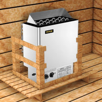 9kW Saunaofen Edelstahl für Trocken- & Feuchtsauna mit Timer