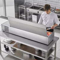 Kühlvitrine Gastronomie 165W Edelstahl Saladette 2–8°C