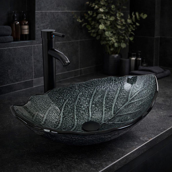 Glaswaschbecken Aufsatzwaschbecken Set Wasserhahn Glasbecken modern
