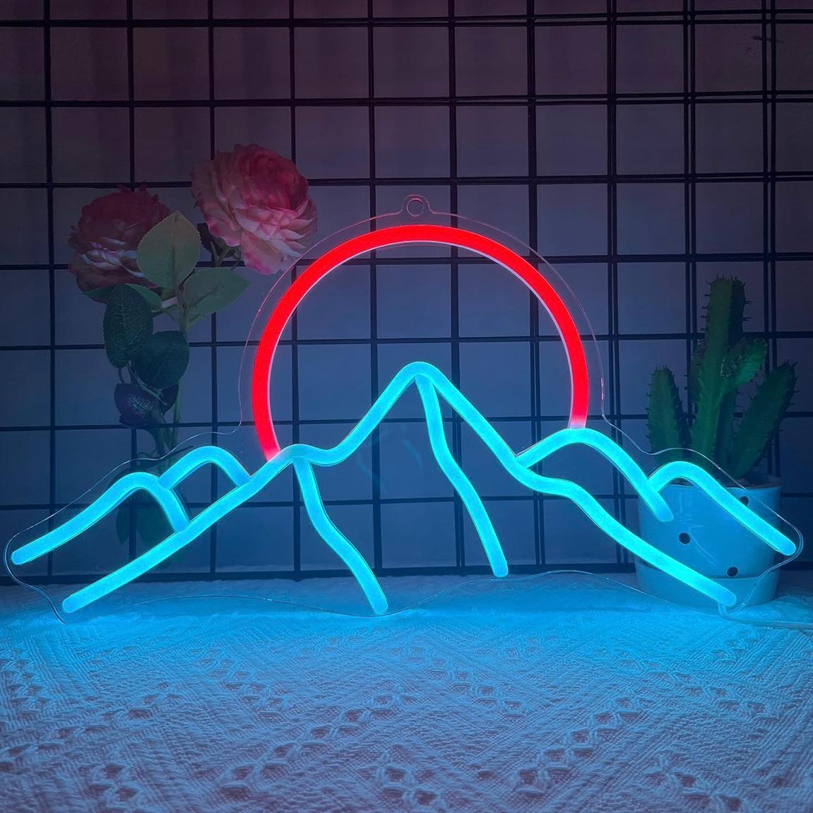 LED Neon Schild Mountain Sunrise