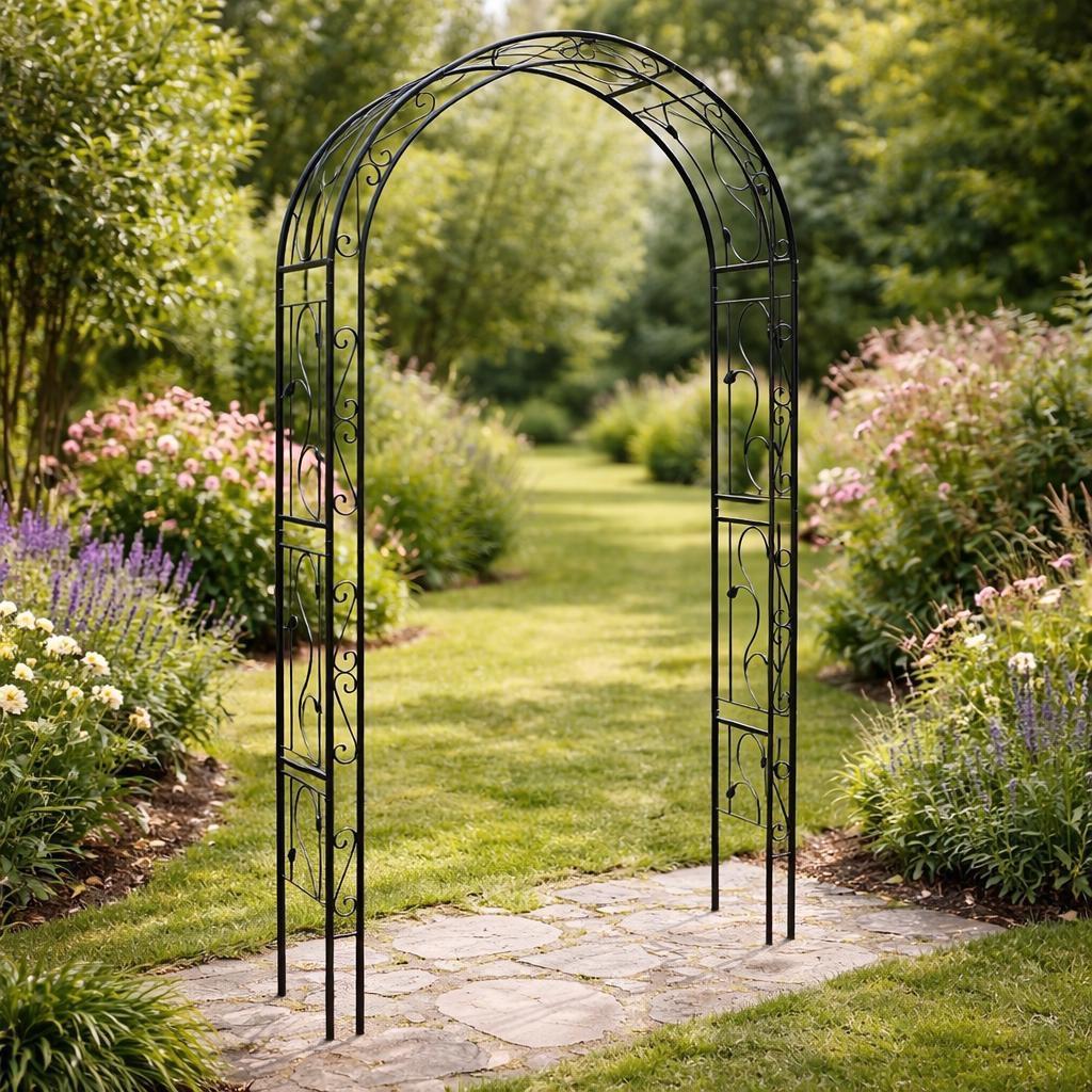 Rosenbogen Rankhilfe Metall Weinblatt Garten Torbogen