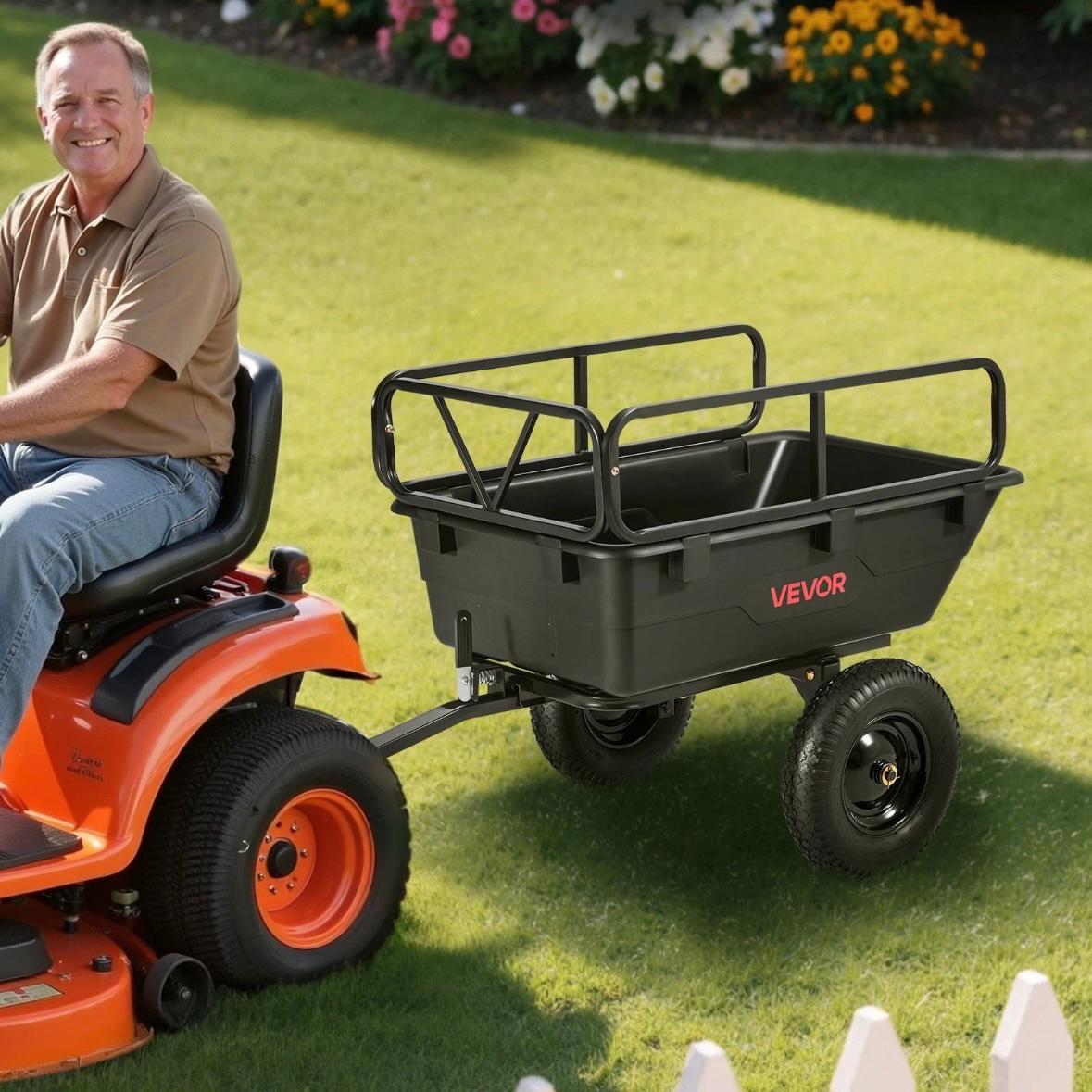 Kippanhänger ATV Rasentraktor 283L 226kg Hofanhänger mit Kippfunktion