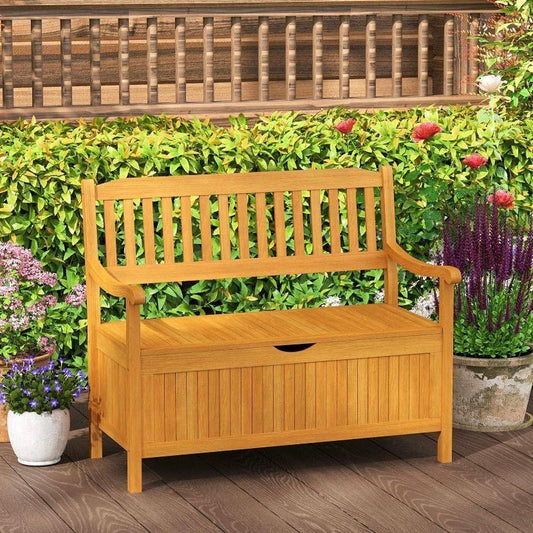 Gartenbank Holz Stauraum Akazie Sitzbank Truhe