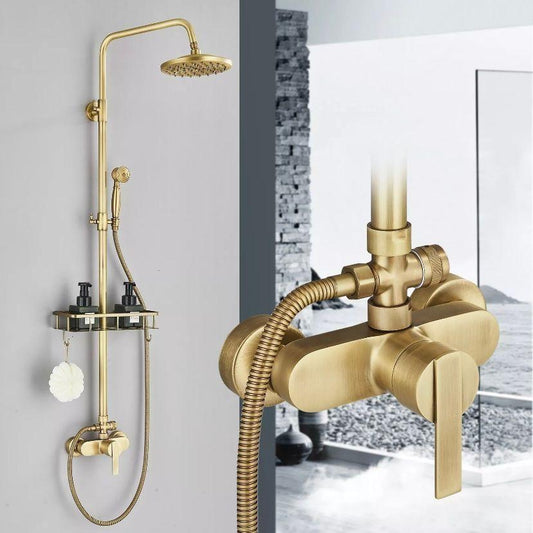 Retro Duschsystem Antik Messing Regendusche Handbrause