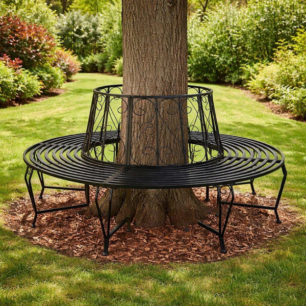 Runde Metall Gartenbank 163cm Baum Sitzbank