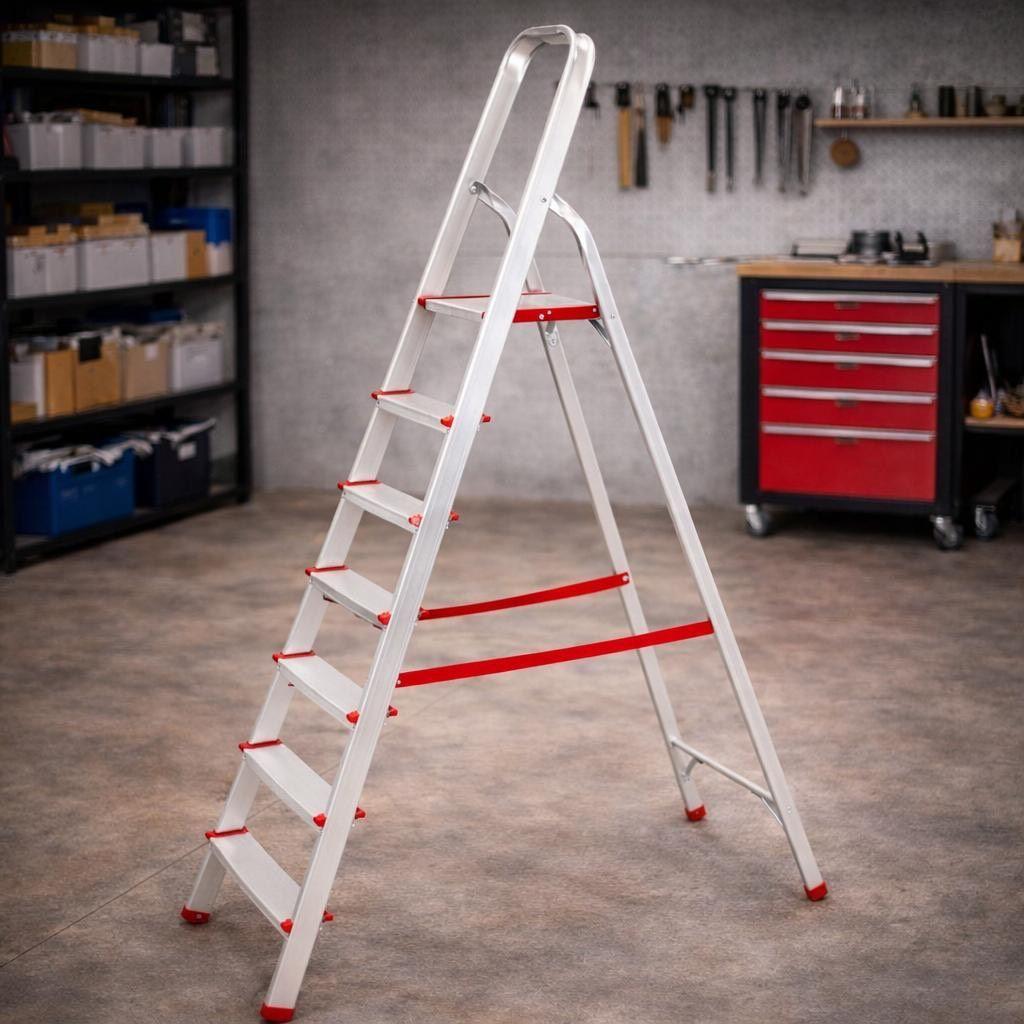 Aluminium-Haushaltsleiter 6 Stufen – Leicht, stabil & klappbar
