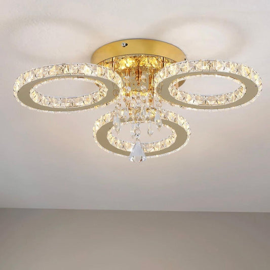 Kristall-LED-Deckenleuchte Modernes Ringdesign